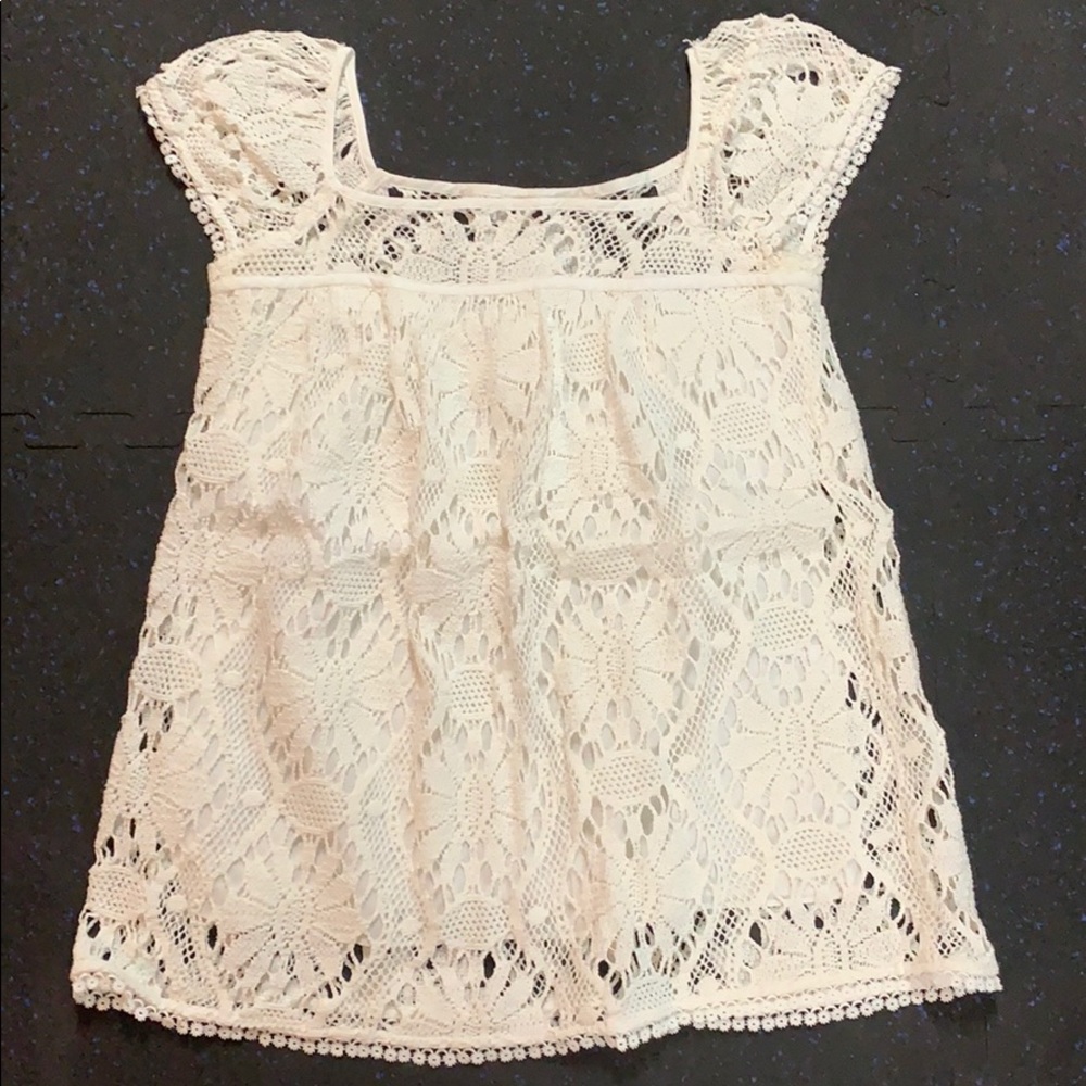 Cream lace Milly of New York blouse